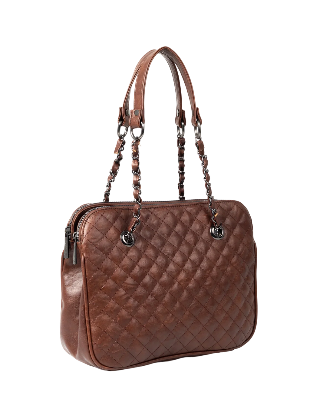 Women's Genuine Leather Shoulder Bag Model M069 - Stylish Cream Medium-Sized Bag for Everyday Use