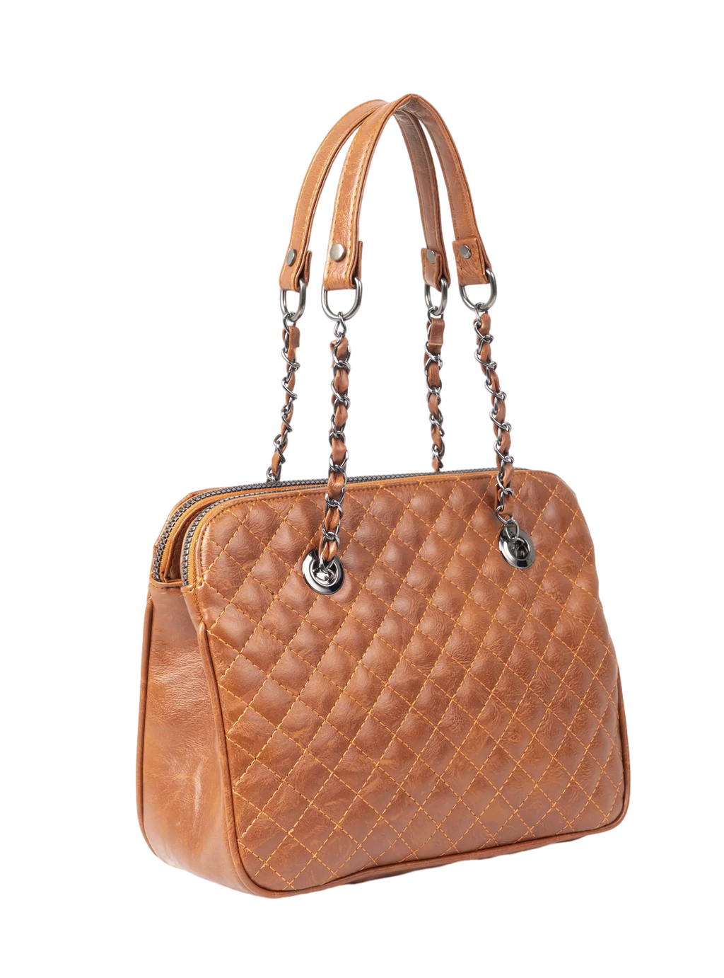 Women's Genuine Leather Shoulder Bag Model M069 - Stylish Cream Medium-Sized Bag for Everyday Use